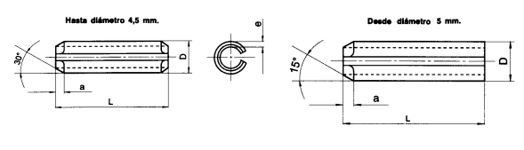 DIN 1481 spring pins drawing