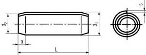 DIN 7343 spiral pins drawing