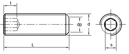 DIN 913 hex socket set screws with flat point