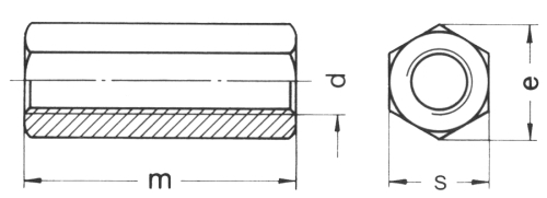 DIN 6334 hex coupling nuts specification