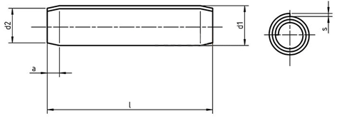 ISO 8751 Light duty Coiled spring pins standard